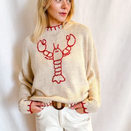 Lobster Whip Stitched Sweater / Beige