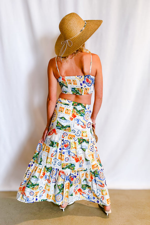 Vacay Patchwork Button Up Maxi Skirt / Ivory - Image 3