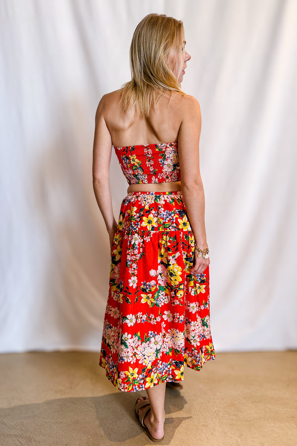 Fiesta Floral Midi Skirt / Orange - Image 2