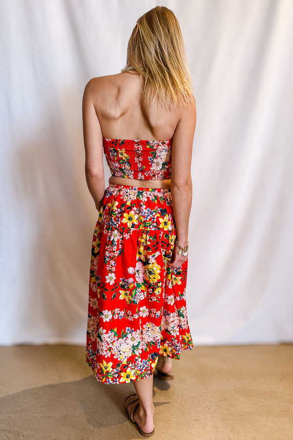Fiesta Floral Midi Skirt / Orange - Image 4