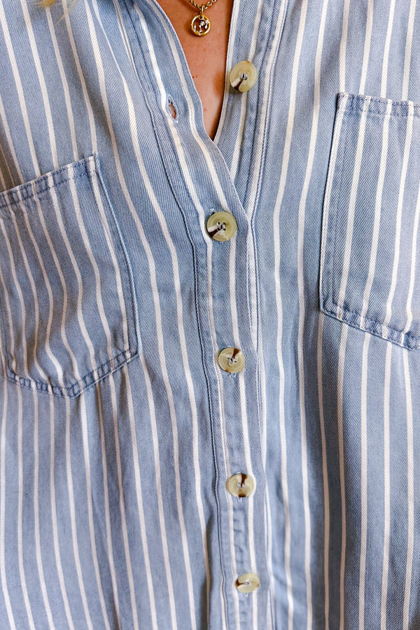 Railroad Stripe Soft Denim Shirt / Chambray - Image 2
