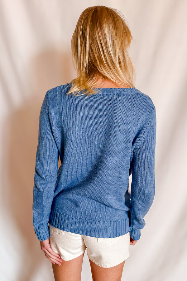 Beach Heart Crewneck Sweater / Blue - Image 4