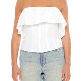 Poplin Flounce Tube Top