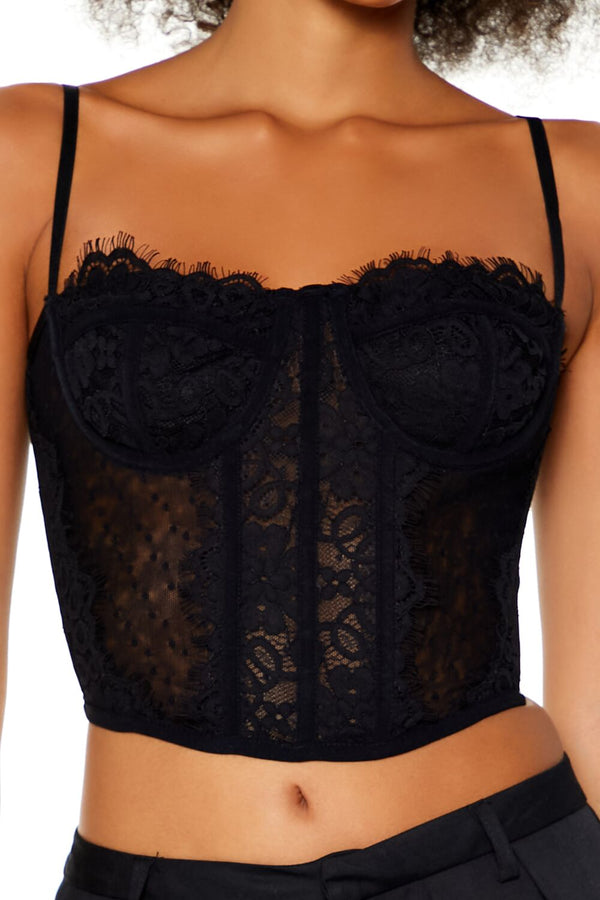 Lace Cropped Bustier Cami - Image 3
