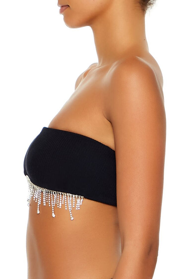 Seamless Rhinestone Fringe Bralette - Image 4