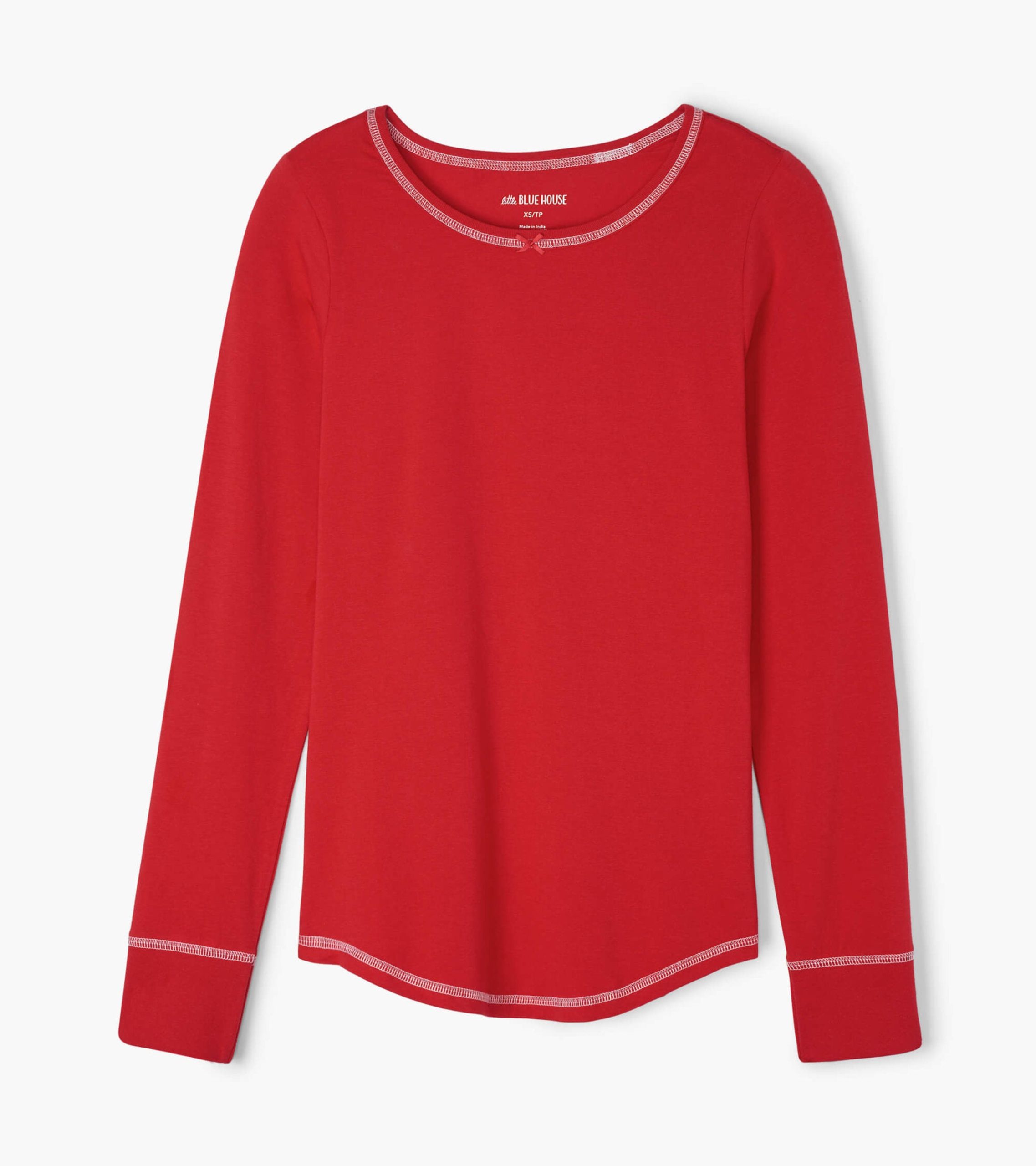 Women's Red Long Sleeve Pajama Top - Image 3