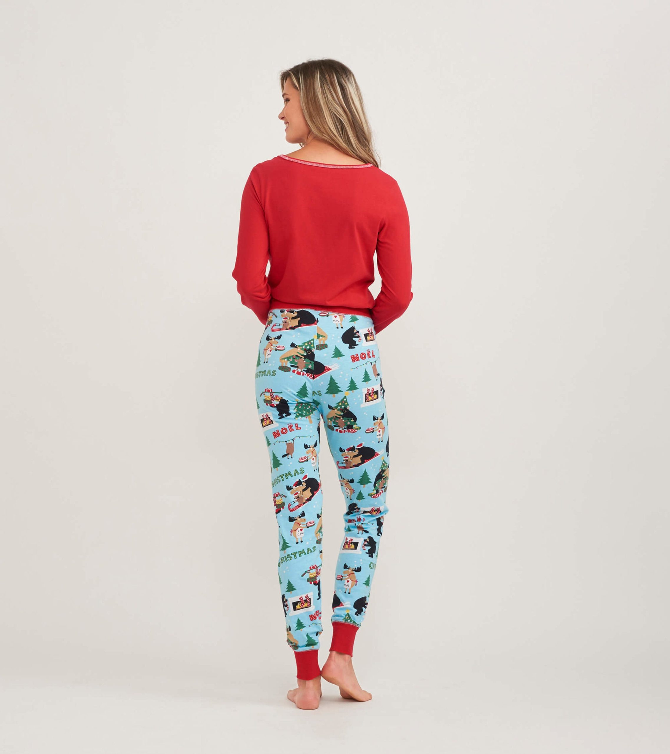 Women's Red Long Sleeve Pajama Top - Image 2