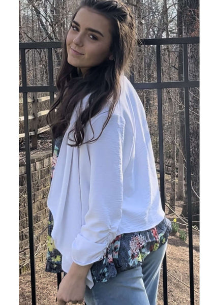 Bright White Open Front Spring/Summer Cardigan Made in USA - Image 2