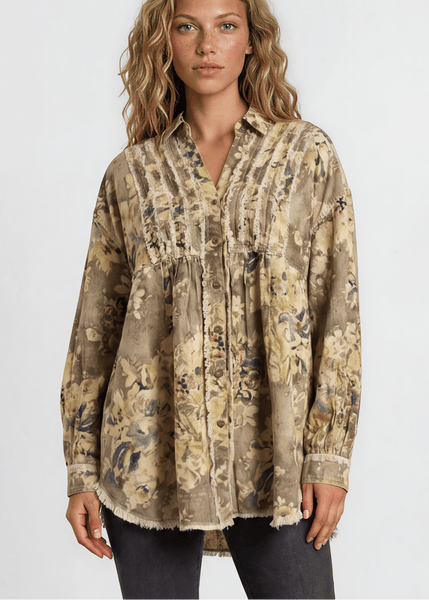 Codastone Vintage Army Green Floral Jacket - Image 3
