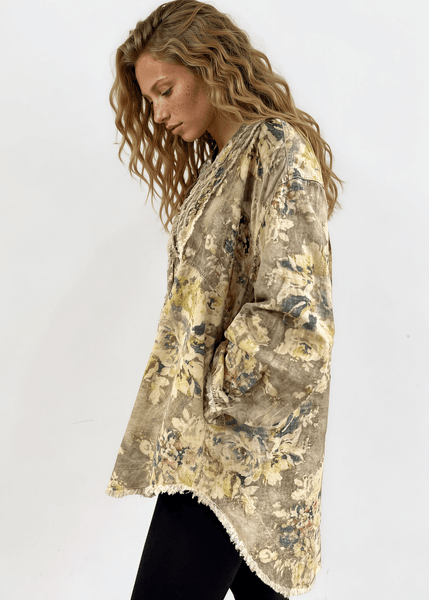 Codastone Vintage Army Green Floral Jacket - Image 2