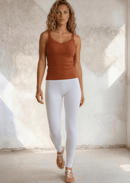 Harmony Premium Cotton Ribbed Tank Top in Gingerbread - Image 3
