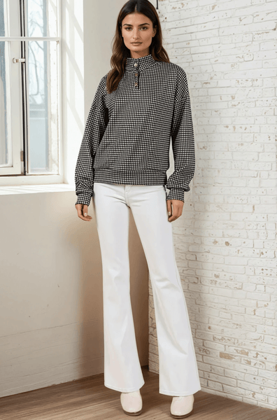 Joanna Plaid Button Collar Pullover - Image 5