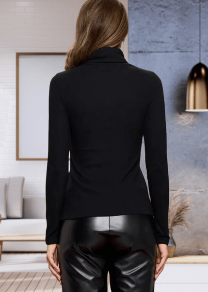 Kate Classic Solid Knit Fitted Turtle Neck - Image 3