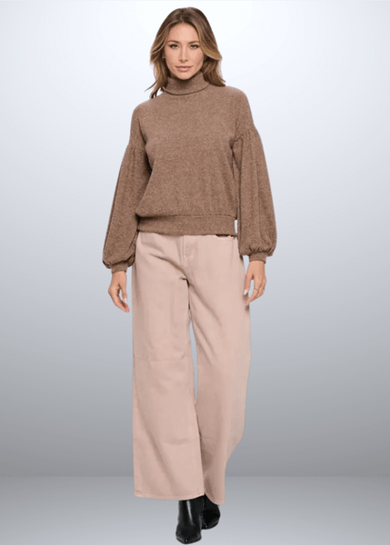Gloria Puff Sleeve Turtle Neck Sweater - Image 4