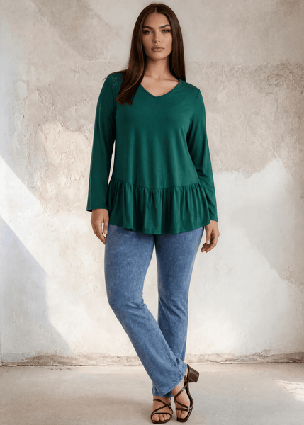 Ally Grab and Go Tunic Plus Size (Green) Made in USA - Image 3
