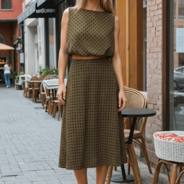 Flocked Polka Dot Set