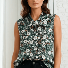 Winter Floral Bow Top
