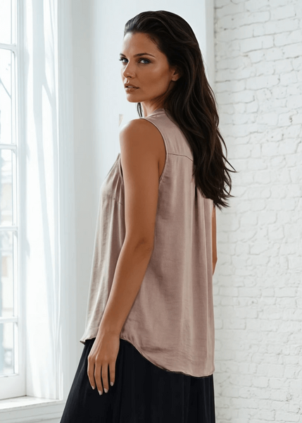Paulina Pleated Poly Silk Top - Image 5