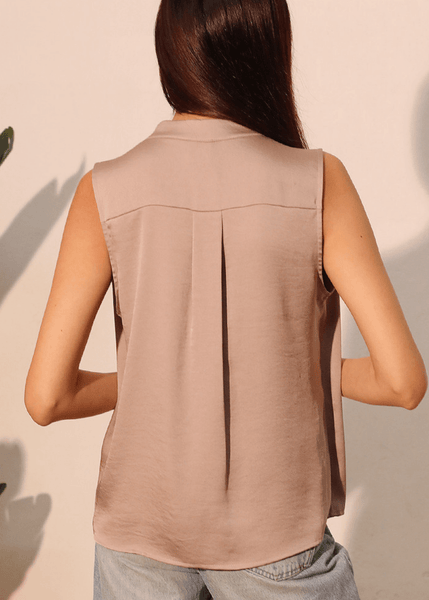 Paulina Pleated Poly Silk Top - Image 2
