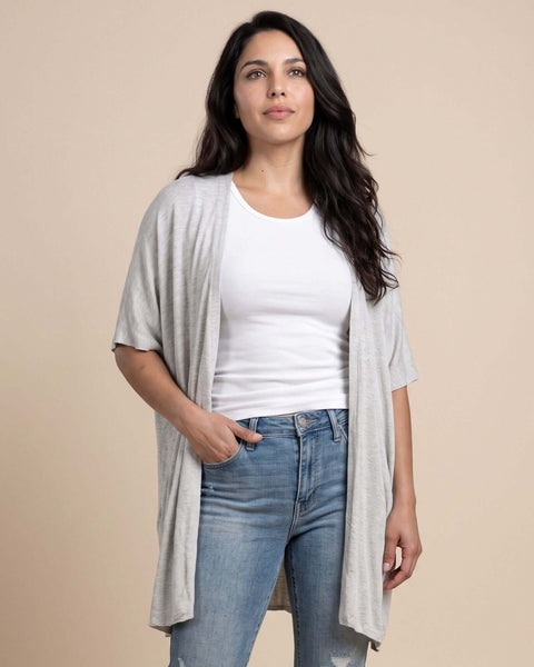 Semi-Sheer Mesh Accent Cardigan - Image 4
