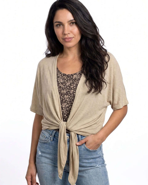 Semi-Sheer Mesh Accent Cardigan - Image 5