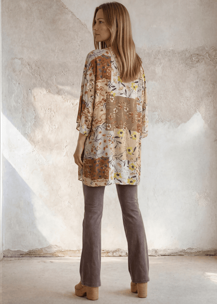 Farrah Floral Patchwork Kimono Cardigan - Image 2