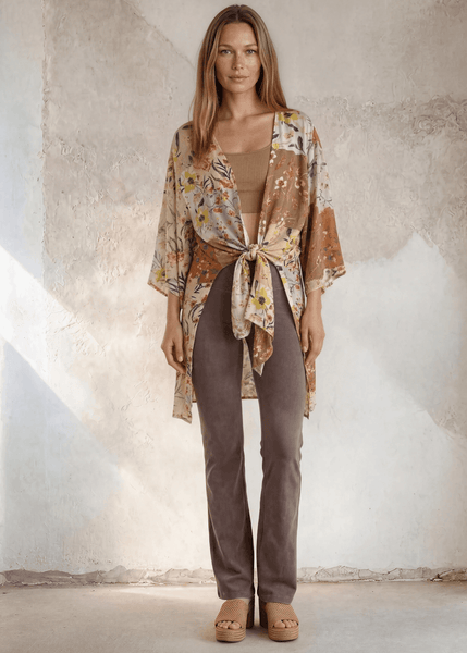Farrah Floral Patchwork Kimono Cardigan - Image 4