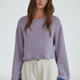 Lavender Jessamine Cropped Pullover