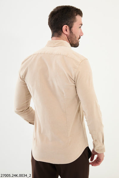 Mantova Corduroy Shirt — Beige - Image 3