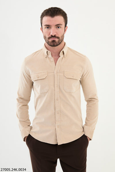 Mantova Corduroy Shirt — Beige