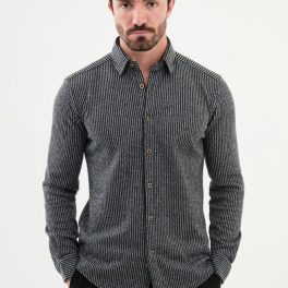 Rovigo Striped Shirt — Black and Grey