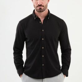 Treviso Patterned Shirt — Black
