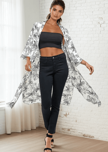 Mira Open Front Floral Kimono - Image 4