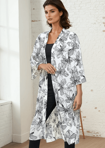 Mira Open Front Floral Kimono - Image 3