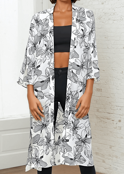 Mira Open Front Floral Kimono - Image 5