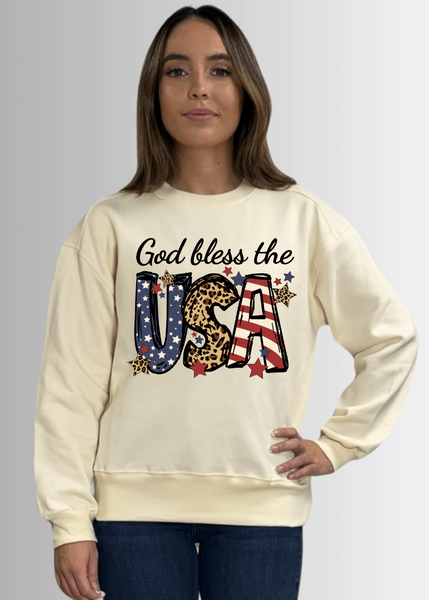 God Bless USA Graphic Cotton Fleece
