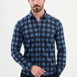 Foggia Check Shirt — Blue
