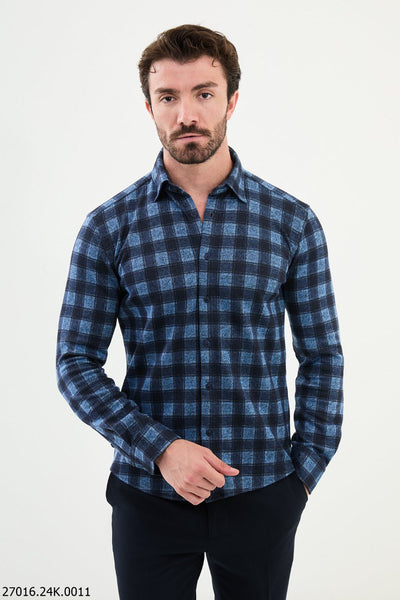 Foggia Check Shirt — Blue