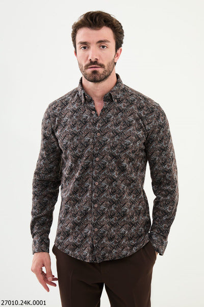 Cagliari Patterned Shirt — Brown