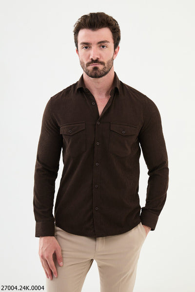 Brescia Corduroy Shirt — Brown