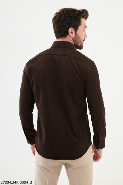 Brescia Corduroy Shirt — Brown - Image 3