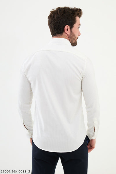 Lecco Corduroy Shirt — White - Image 3