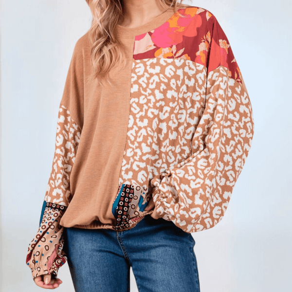 Mixed Media Color Block Top CLEARANCE FINAL SALE - Image 5