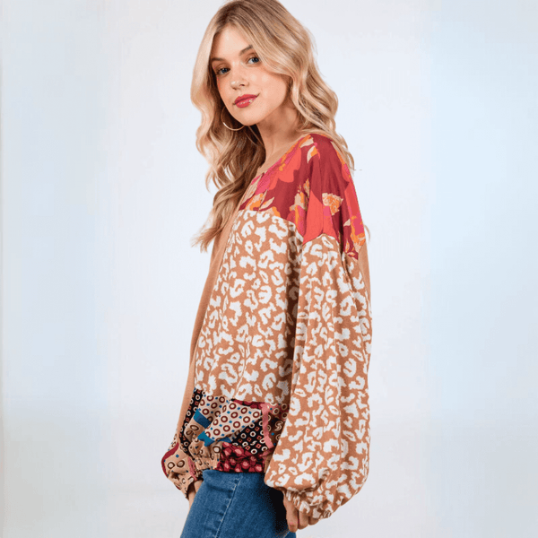 Mixed Media Color Block Top CLEARANCE FINAL SALE - Image 3