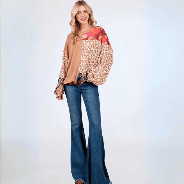 Mixed Media Color Block Top CLEARANCE FINAL SALE - Image 4