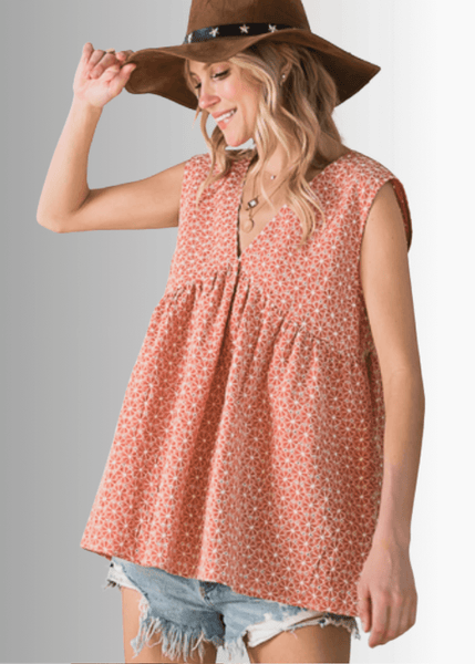 Dahlia Floral Cotton Eyelet Peplum Top - Image 2