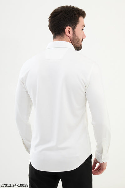 Bordeaux Formal Shirt — White - Image 3