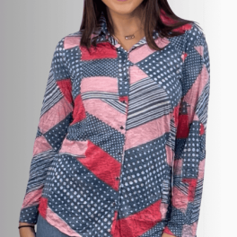 Patriotic Crushed Snap Down Designer Shirt Made in USA