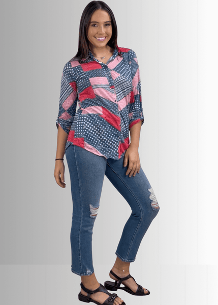 Patriotic Crushed Snap Down Designer Shirt Made in USA - Image 5