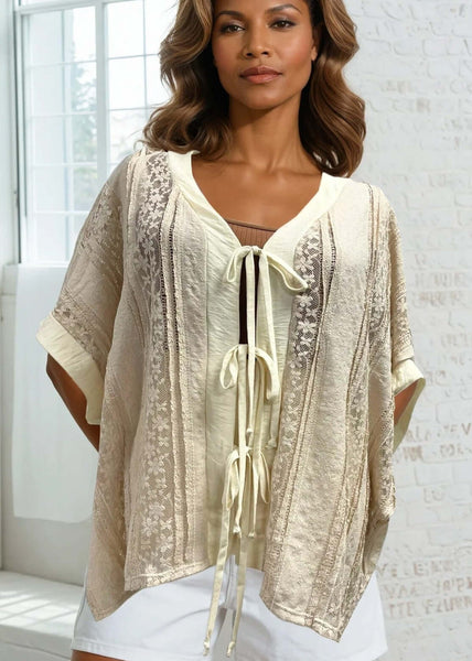 Daisy Lace Cream Cardigan